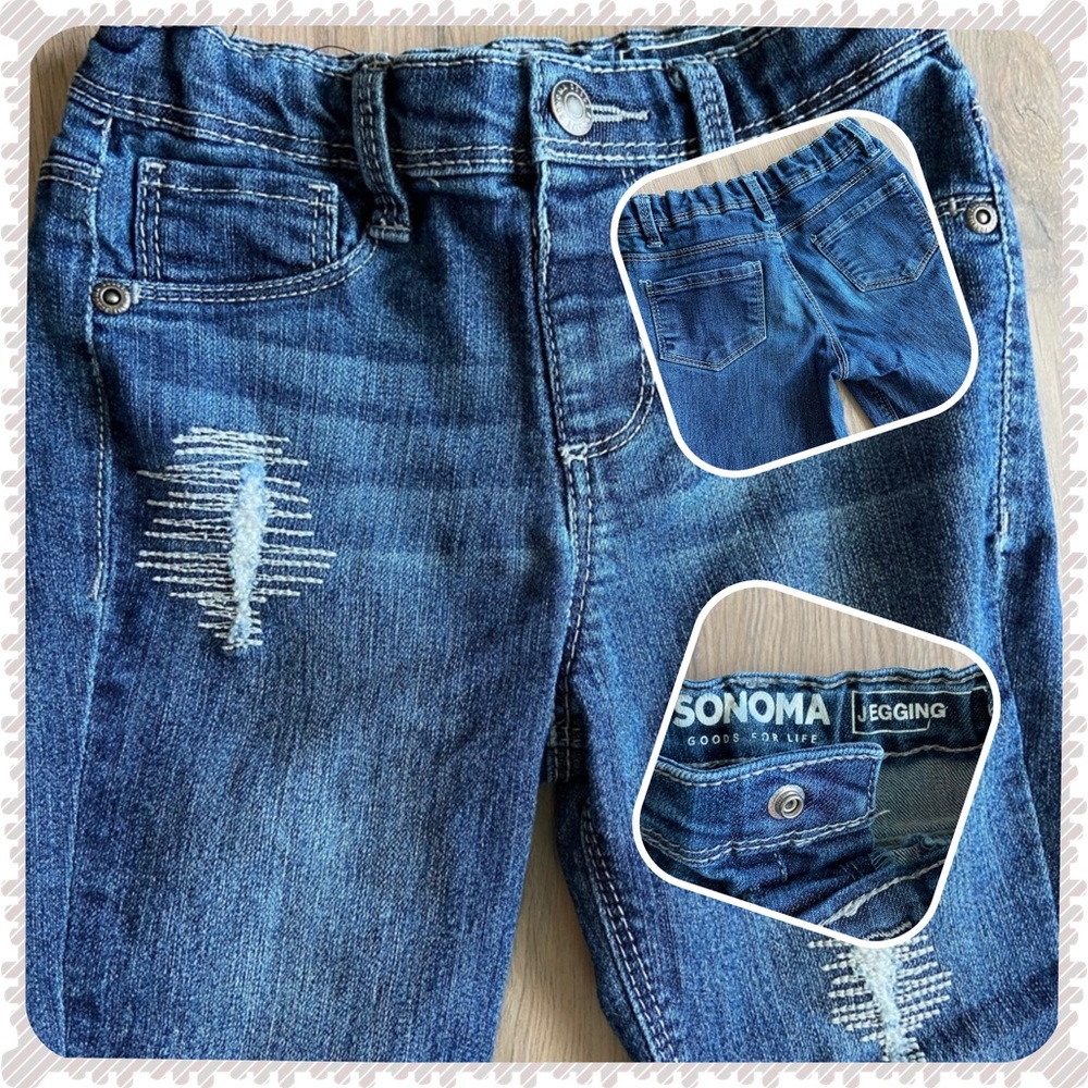 Sonoma Girls Distressed Blue Jean Jeggings 6X
